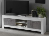 LM Modena Day TV szekrény, 160 cm - szürke márvány-fehér
