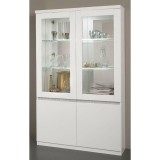 LM Roma Cromo Day 2-ajtós vitrines szekrény LED világítással - fehér