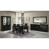LM Roma Day étkező - fekete, 190x90 cm étkezőasztallal