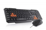 Logic Billentyűzet+Egér Kit - Gaming LKM-201 (extra "gamer" gombok, USB, fekete, optikai egér, magya