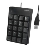 LogiLink 19-gombos USB numerikus billentyűzet fekete (ID0184)