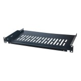 Logilink 19"-os konzolos polc, elülső csavaros rögzítés, fekete