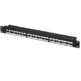 Logilink 19" patch panel 24 Keystone jack csatlakozóhoz, 1U, terheletlen, fekete