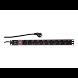 LogiLink 220V Hálózati Elosztó 9 DIN 1U 19" rack szekrényekhez (PDU9C02)