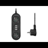 LogiLink 250V Elosztó 2 aljzatos 1.5m - Fekete (LPS262U)