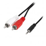 Logilink 3.5 mm 3-pin/M to 2x RCA/M Audio Cable 5m Black CA1043