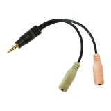Logilink Audio jack adapter 4-pin 3.5 mm stereo male to 2x3.5mm female Black CA0021