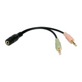 Logilink Audio jack adapter 4-pin 3.5mm stereo female to 2x 3.5mm male CA0020