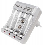 Logilink Battery Charger, 4x AA or 4x AAA and 1x 9V battery