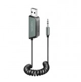 Logilink Bluetooth 5.3 audio vevő járművekhez, 1x USB-A, 1x 3,5 mm Aux, fekete (BT0065)