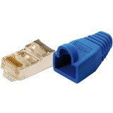 Logilink CAT-5 Moduláris csatlakozó, árnyékolt, törésgátlóval 100db, kék