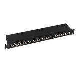 Logilink Cat.6 patch panel 24-port 19" STP, fekete, EconLinie