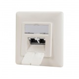 Logilink Cat.6A fali aljzat 2xRJ45 STP, függőleges, tiszta fehér (NP0128)