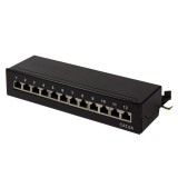 Logilink Cat.6A Patch Panel 12 portos árnyékolt, asztali, fekete (NP0019B) (NP0019B)