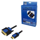 LogiLink CHB3103 video átalakító kábel 3 M HDMI DVI-D Fekete, Kék