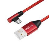 LogiLink CU0150 USB kábel USB 2.0 1 M USB A Micro-USB B Fekete, Vörös