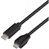 LogiLink CU0196 USB-C apa - Micro USB apa 2.0 Adat és töltőkábel - Fekete (0.5m) (CU0196)