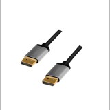 Logilink DisplayPort kábel, DP/M-DP/M, 4K/60 Hz, alu, fekete/szürke, 1 m