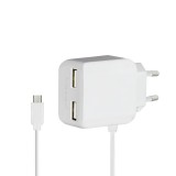 Logilink Dual micro USB socket adapter with fixed cable 2x USB-A 10,5W White PA0157W