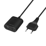 Logilink Dual USB charger with 1,5m fixed cable 12W Black PA0256