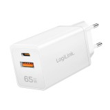 Logilink Dual USB socket adapter 65W White PA0371