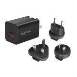 Logilink Dual USB socket travel adapter Black PA0301