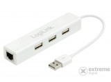 LogiLink Ethernet adapter USB 2.0, 3 portos hubbal