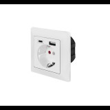 Logilink Fali aljzat, 1x CEE 7/3, 1x USB-A, 1x USB-C