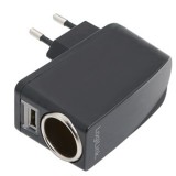 LogiLink Hálózati töltő, USB port és szivargyújtó, 1000mA