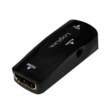 LogiLink HDMI-A anya - VGA HD15 anya adapter 3.5mm stereo jack csatlakozóval fekete (CV0108)