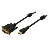 Logilink HDMI cable A/M to DVI/M 1080p 2m Black CH0004