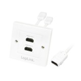 LogiLink HDMI fali lemez 2x HDMI anya