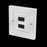 Logilink HDMI fali lemez csatlakozóval HDMI aljzat, 2 port, fehér