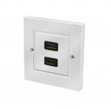 Logilink HDMI fali lemez csatlakozóval HDMI aljzat, 2 port, fehér