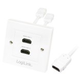 Logilink HDMI falra szerelhető aljzat 2xHDMI (AH0015)