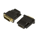 LogiLink HDMI to DVI Adapter HDMI 19-pin female DVI-D (24+1) male Fekete csatlakozó átalakító