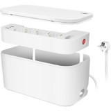 Logilink Kábeldoboz 5 utas aljzatcsíkkal, 3x USB, 285 x 145 x 13 mm, fehér