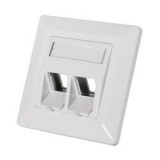 Logilink Keystone Előlap 2 modulhoz, 45 -os kimenet, fehér