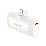 Logilink Kompakt power bank 5000 mAh, 2x USB-C, gyorstöltés funkció, fehér