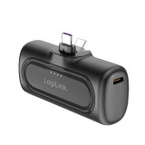 Logilink Kompakt power bank 5000 mAh, 2x USB-C, gyorstöltés funkció, fekete