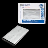 LogiLink külső ház Alu (2,5", SATA, USB 3.0, ezüst)