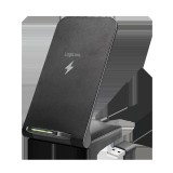 LogiLink Loiglink Okostelefon állvány vezeték nélküli töltés funkcióval, 2 tekercs, 15 W, fekete (PA0315) (PA0315)