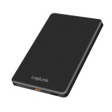 Logilink Mágneses power bank, 5000 mAh, USB-C, PD 15^W, fekete