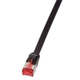Logilink Patch Cable Flat Cat.6A Shielded  1,00m black