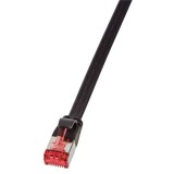 Logilink Patch Cable Flat Cat.6A Shielded  2,00m black