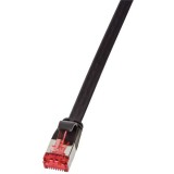 Logilink Patch Cable Flat Cat.6A Shielded  3,00m black