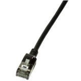 Logilink Patch kábel, Cat.6A STP TPE SlimLine fekete, 1,5 m