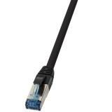 Logilink Patch kábel, PUR, Cat.6A, S/FTP, fekete, 7,5 m