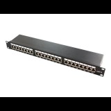 LogiLink Patch Panel 1U 19" 24 Port STP CAT6A árnyékolt fekete (NP0061) (NP0061)