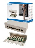 LogiLink Patch Panel 8 Port CAT6 árnyékolt szürke (NP0016A)